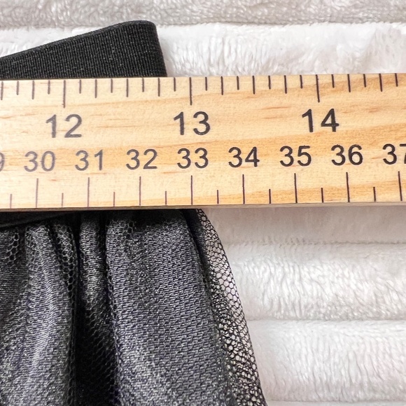 #A116   Nancy  Black Tiered Pearlcore Maxi Skirt mesh tulle NWT size M - Picture 4 of 6